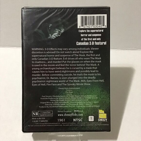 The Mask DVD Canadian 3-D Supernatural Horror Glasses Included - Picture 2 of 4